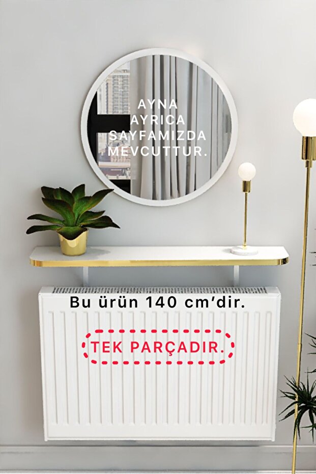Petek Üstü Tak Çıkar , Uçan Raf & Dresuar Duvar Montajsız Oval Kesim 140 Cm - 1