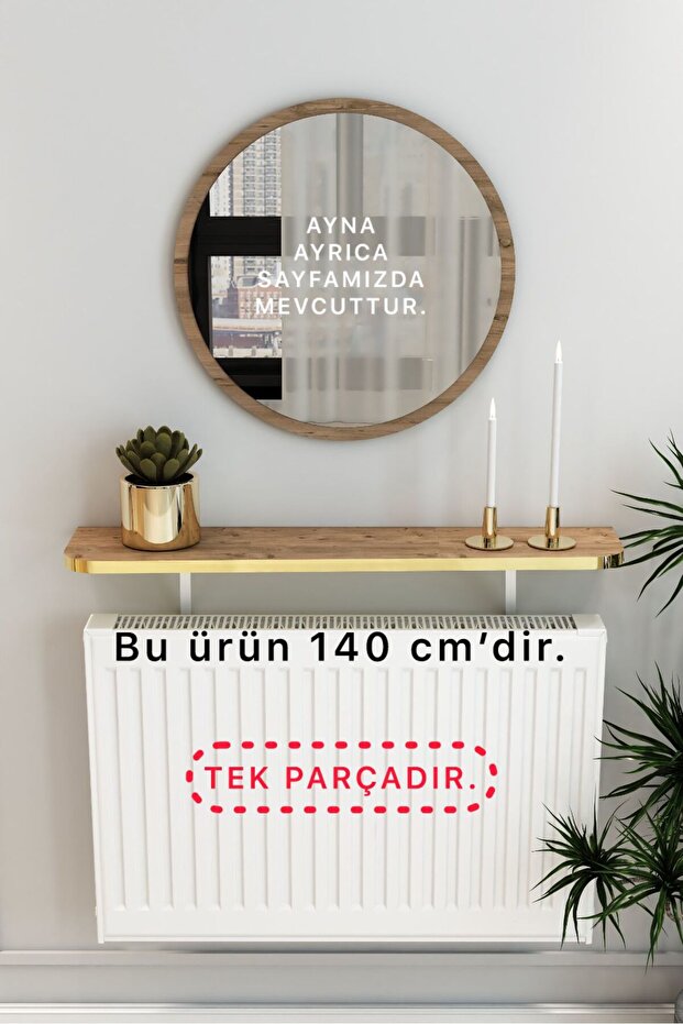 Petek Üstü Tak Çıkar , Uçan Raf & Dresuar Duvar Montajsız Oval Kesim 140 Cm - 1