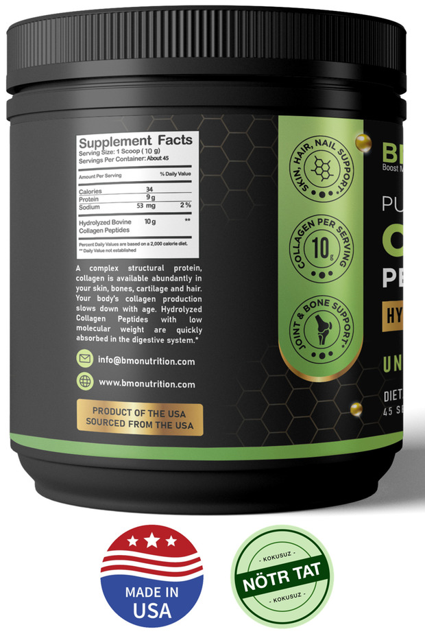 Pure Collagen Peptides 10.000 Mg Saf Hidrolize Toz Kolajen 454gr - 8