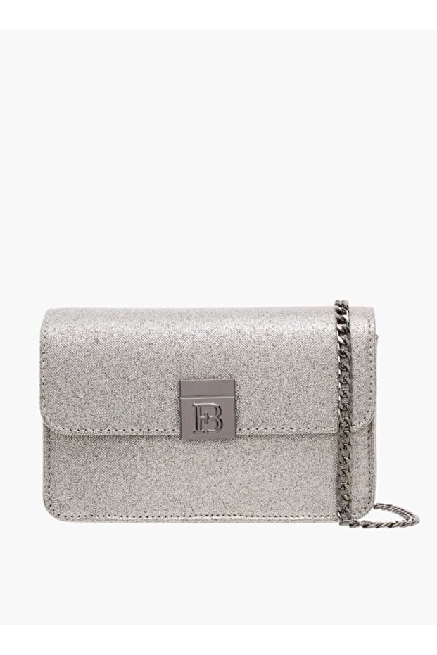 Flora Bella Metallic Crossbody Bag with Button Closure and Chain Strap - W 6 x H 12 x D 18 cm