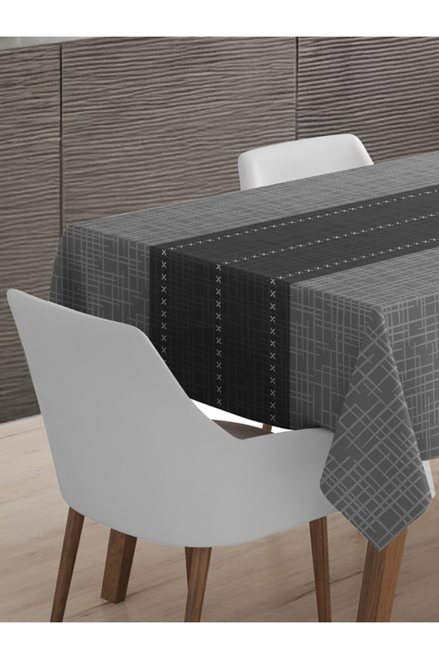 مفرش طاولة شانتوك عملي باللون الرمادي مناسب للاستخدام اليومي - 2