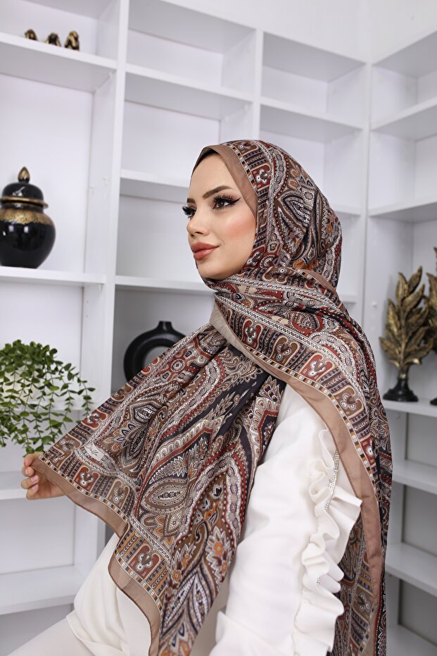 شال قطني بنمط ريترو من الحرير الناعم - 3