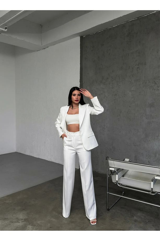 Blazer Takım Elbise Tek Düğme Ceket Pantolon - 7