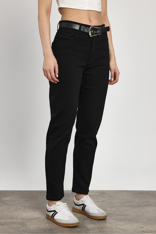 Model 2015 Jeans Negru - Curea Detaliată - 3