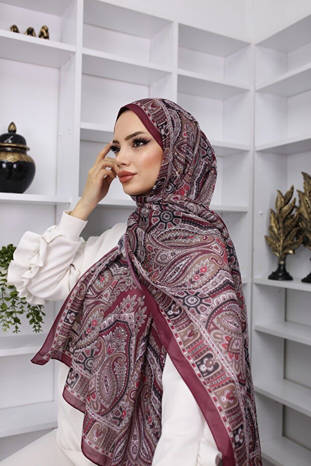 Soft Silk Retro Pattern Cotton Shawl - 3