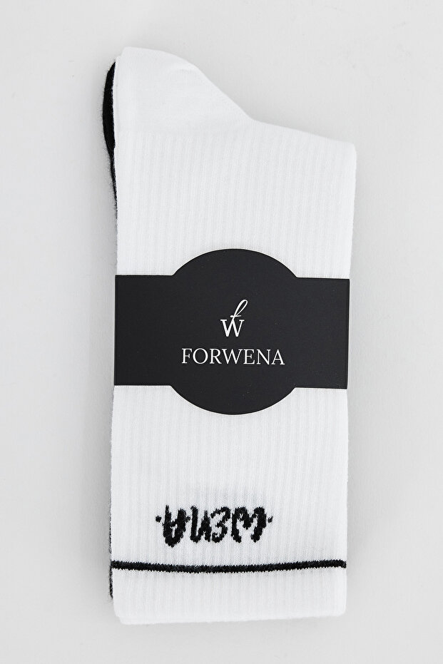 Pack of 2 Printed Black and White Modal Elasticless Seamless Derby Women's Socks Set