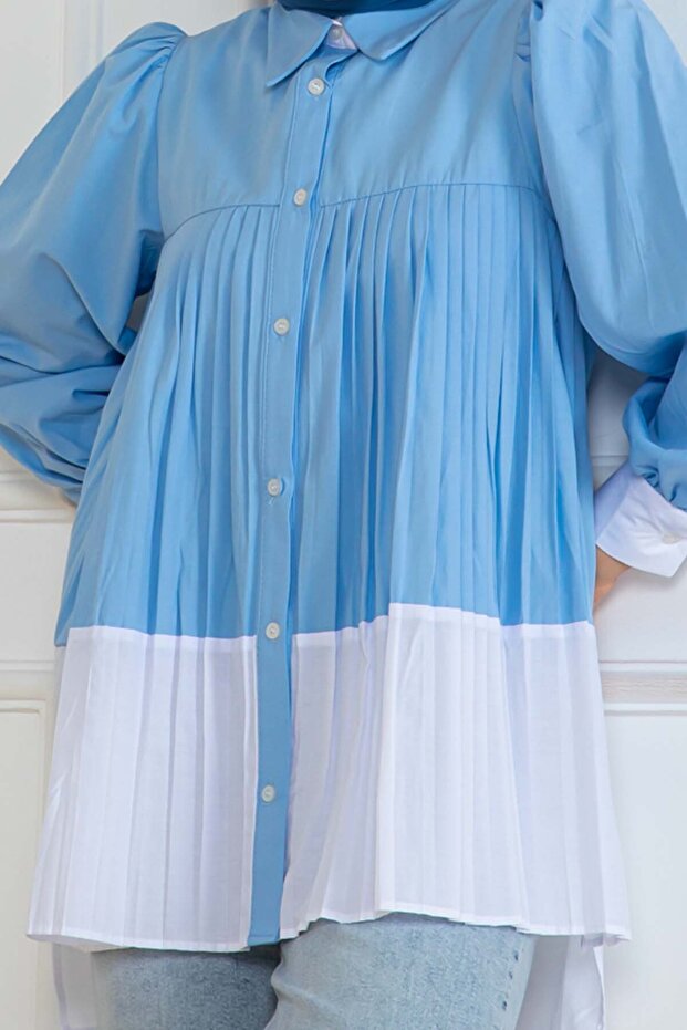 Pileli Gömlek Mavi 2131 - 3