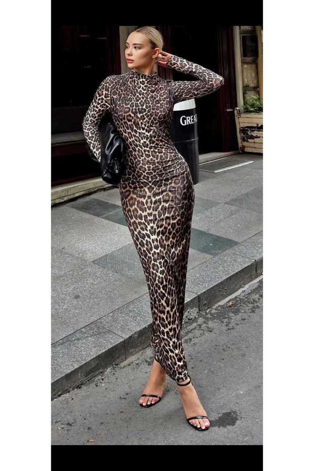KADIN LEOPAR ELBİSE