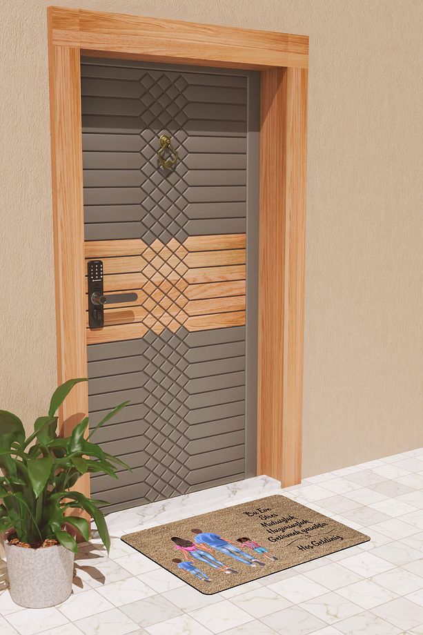 Modern Dijtal Baskı Aile Bu Eve Stres Getirmek Yasak Kapı Önü Paspası - 3