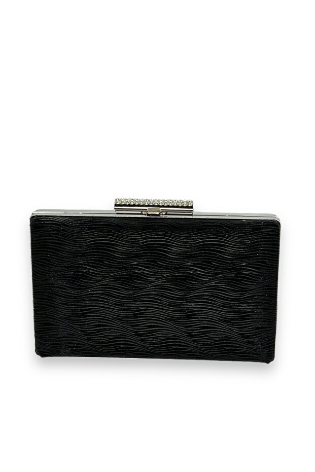 Black Color Laser Waterway Patterned Evening Dress Bag Evening Bag Henna Bag