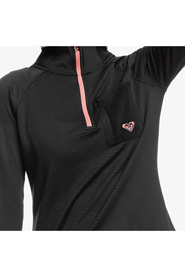 Waves of Warmth Waffle Layer Women's Black Innerwear Top Women's Innerwear Top Erjkt04069 - 2