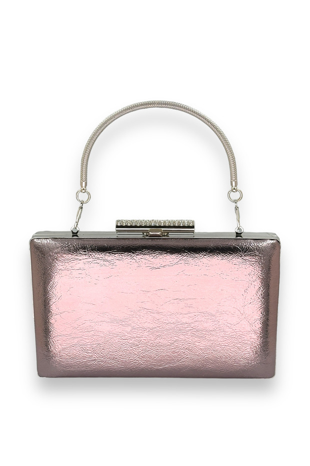2026 Trend Platinum Wrinkled Patent Leather Evening Dress Bag Stylish Durable Night Women's Wedding Engagement Henna Clutch