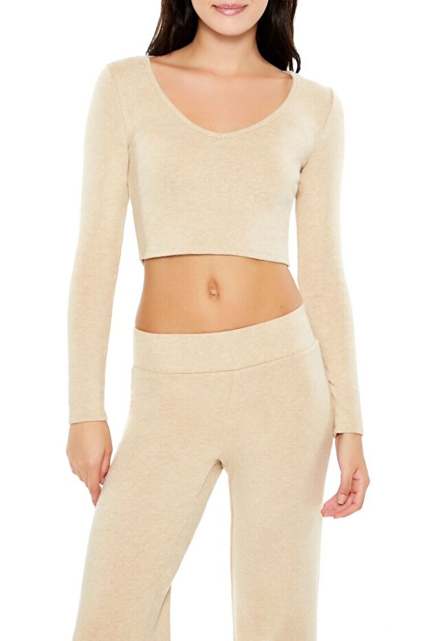 Dikişsiz V Yaka Tişört - 1