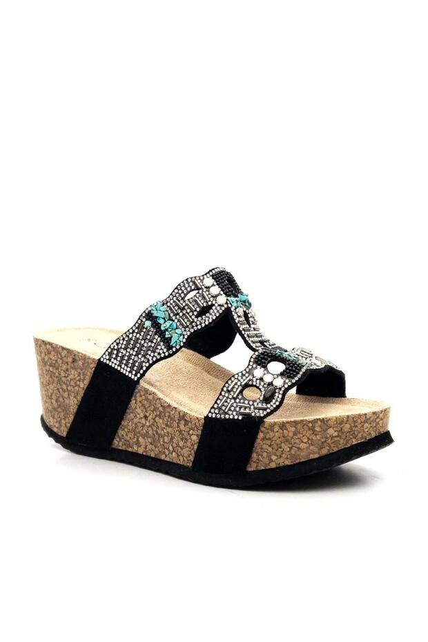 25Y101 Women's Stone Comfort Wedge Heel Slippers