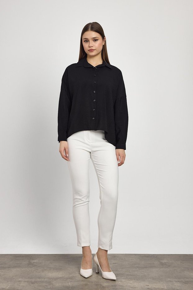 Black Oversized Classic Shirt 4316A