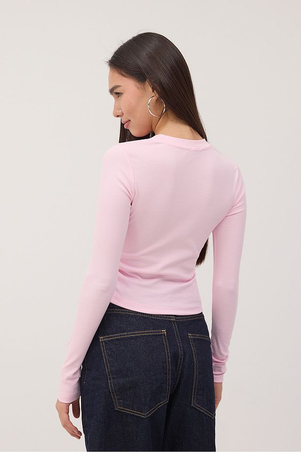 Bisiklet Yaka Yanları Büzgülü Basic Bluz B4164-U13 - 5
