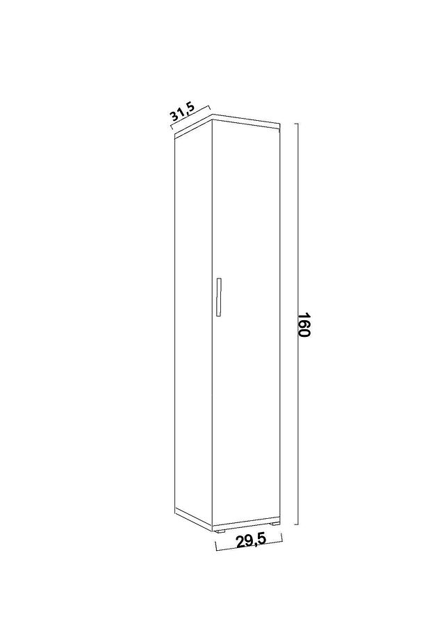Banyo Dolabı Mutfak Ofis Çalışma Dosya Dolabı Tek Kapaklı 5 Bölmeli Çok Amaçlı Dolap - 6