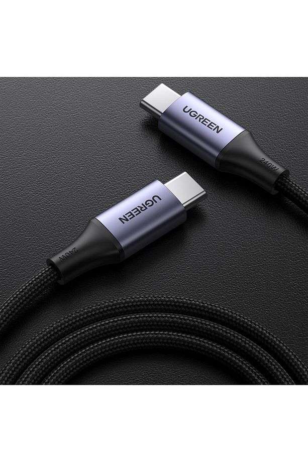 Usb-c 240w Örgülü Hızlı Şarj Kablosu, 1 Metre, Siyah - 15311 - 6