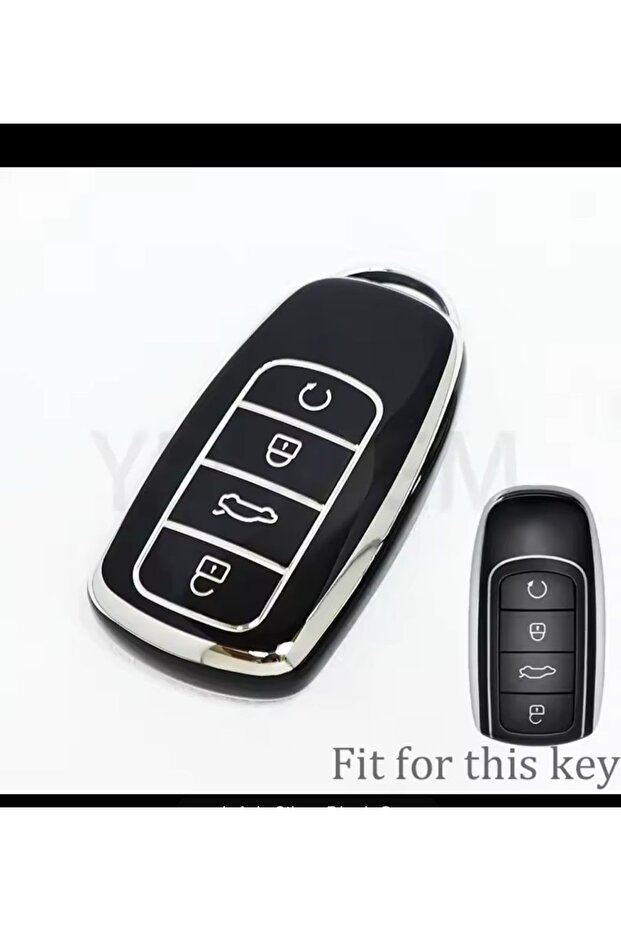 حافظة مفاتيح Jaecoo باللون الأسود والفضي - 5