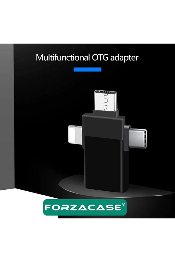 Micro USB Type-C Lightning to 4in1 OTG USB Çevirci Kamera Flash Bellek Adaptör - FC930 - 7