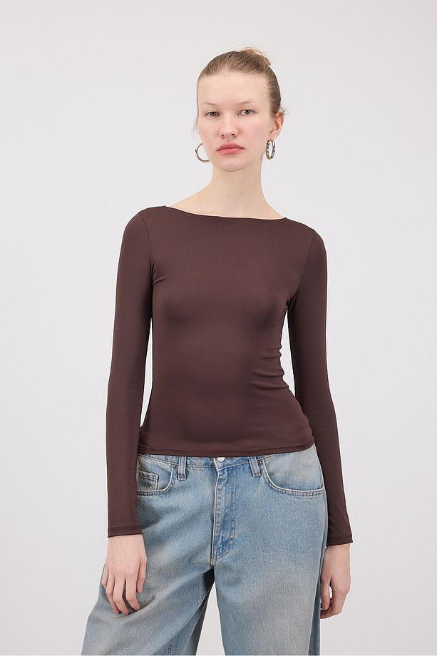 Bisiklet Yaka Uzun Kollu Basic Bluz B0252-J2 - 3