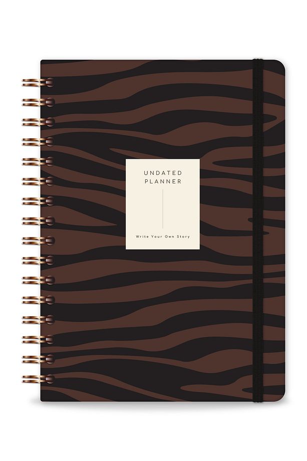 A5 Spiralli Süresiz Planlayıcı Ajanda Kahverengi Zebra - 5