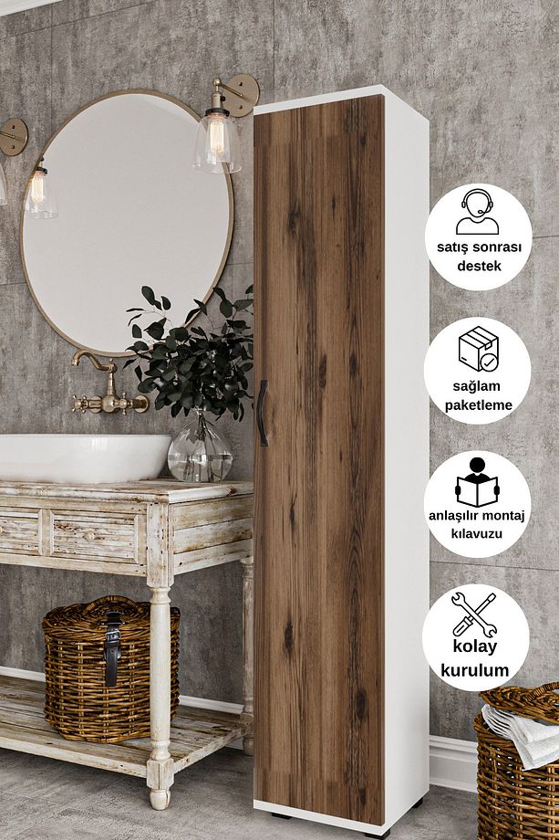 Çok Amaçlı 5 Bölmeli Banyo Mutfak Kiler Dolabı - 1