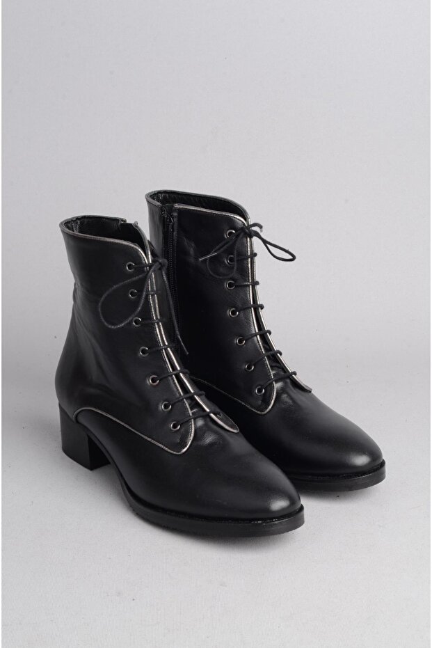 Select y075 genuine leather special production high heel women's boot (heel height: 4 cm) black