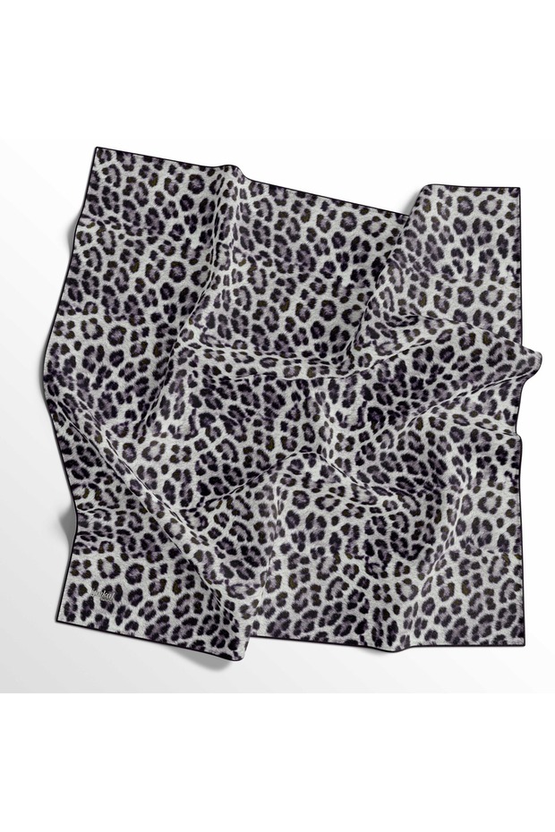 Eșarfă din bumbac moale cu model leopard - 04483 - 1