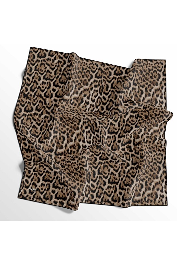 Eșarfă din bumbac moale cu model leopard - 04481 - 1