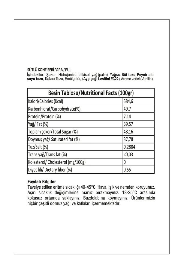 Sütlü Konfiseri Para Pul Çikolata 2.5 Kg - 3