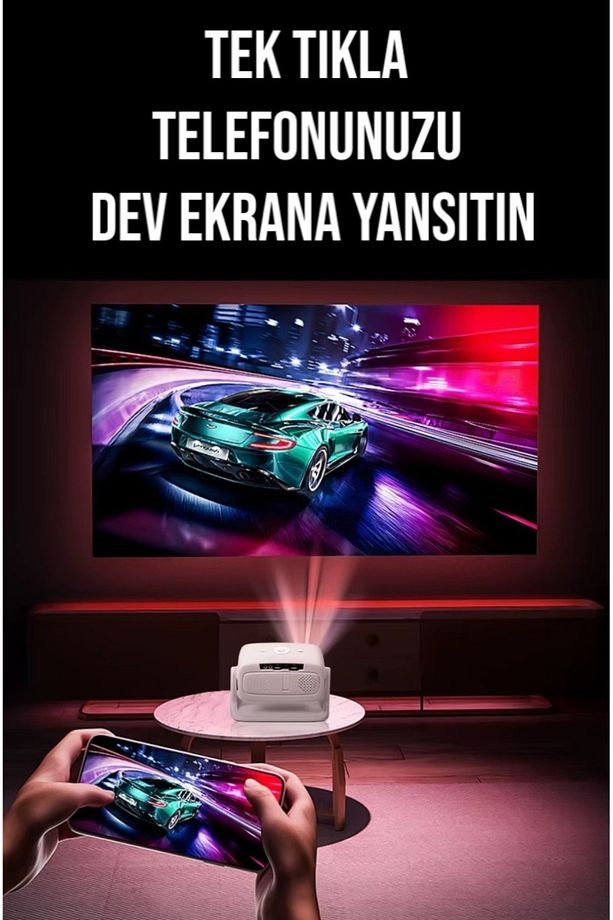 NEW 15 Taşınabilir Android Projeksiyon Wifi Destekli Akıllı Sinema Projektör ultra HD - 2