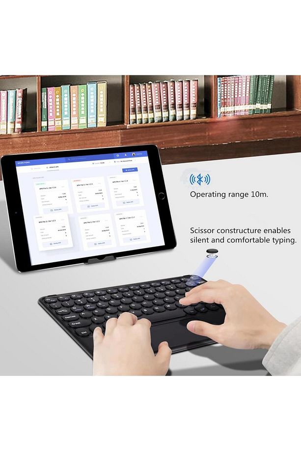 lenova Tab uyumlu P11 ZABL0042TR 11.5" Uyumlu Kablosuz Bluetooth Şarjlı TouchPad'li Klavye Mouse - 2