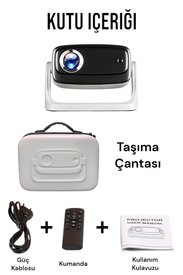 NEW 15 Taşınabilir Android Projeksiyon Wifi Destekli Akıllı Sinema Projektör ultra HD - 6