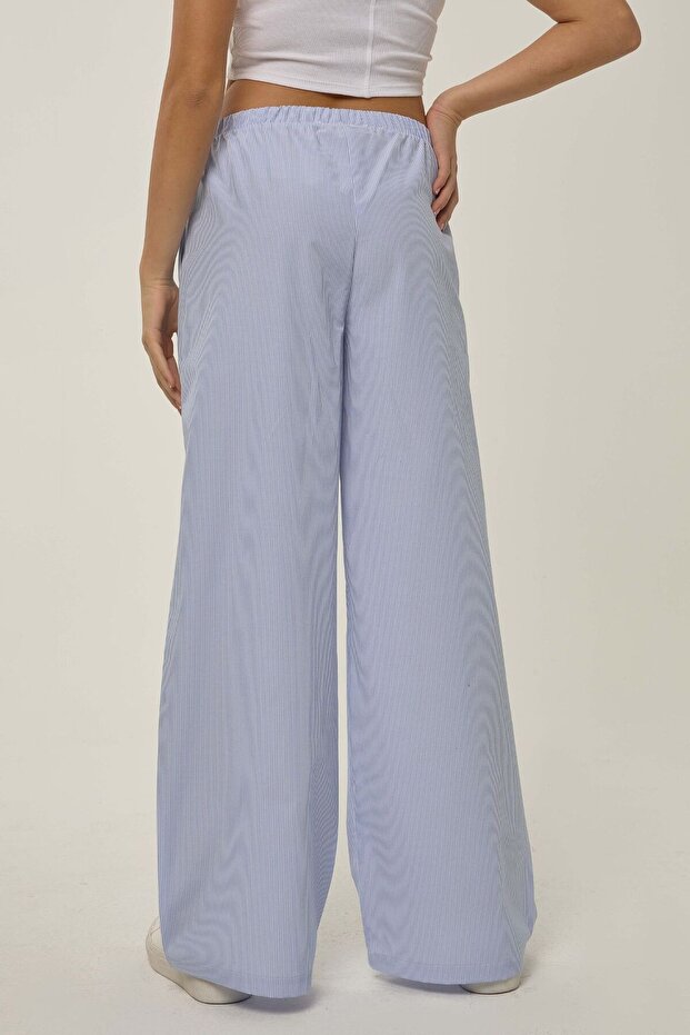 Striped Cotton Trousers with Elastic Waist - 5