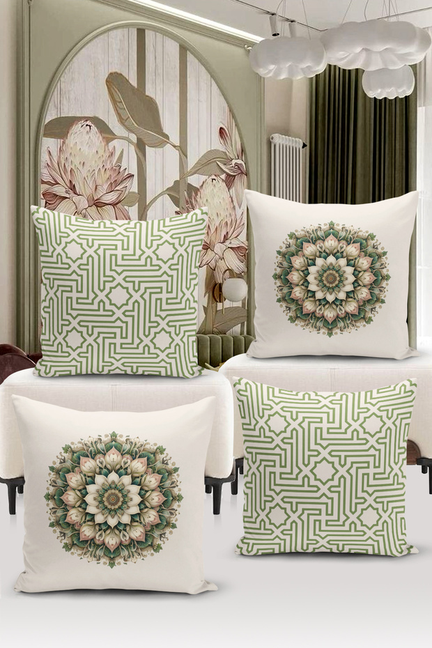Ramadan Series Double-Sided Digital Printed 4-Piece Cushion Cover Set (Ramadan Cushion Cover Set)