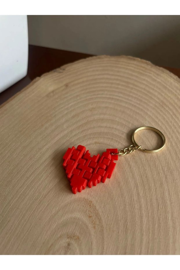 1Pc Red Moving Heart Keychain