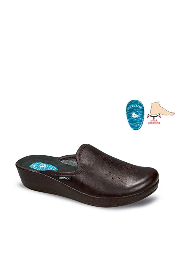 9932-8 Women's House Slippers Shoes 01206Brown