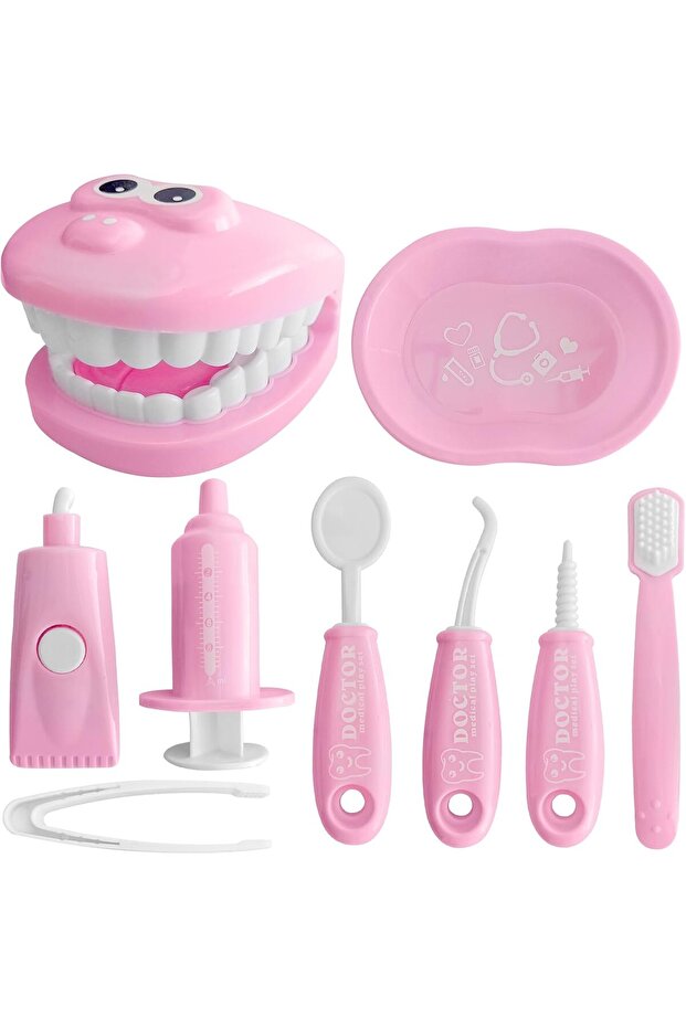 9-Piece Dental Pretend Play Set with Teeth Model, Tools for Kids Educational Kit