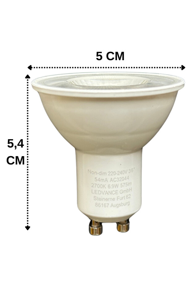 (10 Adet) Osram 6.9W (80W) 2700K (Sarı Işık) GU10 Duylu Led Spot Ampul - 3