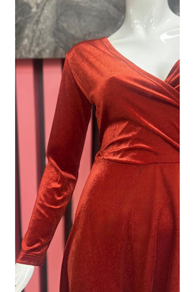 Kadife Elbise - 4