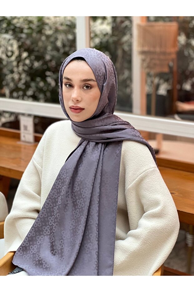 شال بنمط الفقاعات من سلسلة الجاكار الحريرية - 2