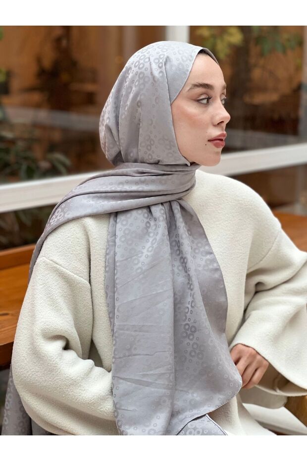 شال بنمط الفقاعات من سلسلة الجاكار الحريرية - 3