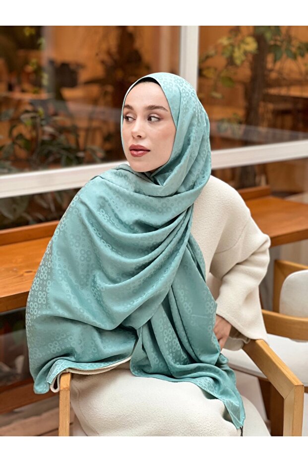 شال بنمط الفقاعات من سلسلة الجاكار الحريرية - 1