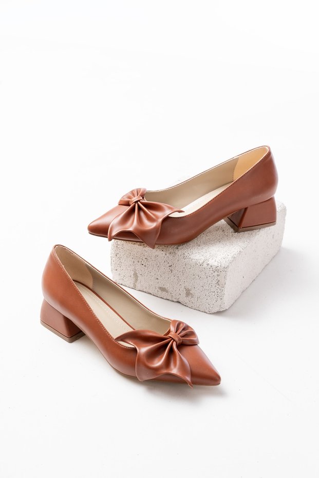 Story Taba with Bow Detail (4 cm) Pointed Toe Heeled Shoes