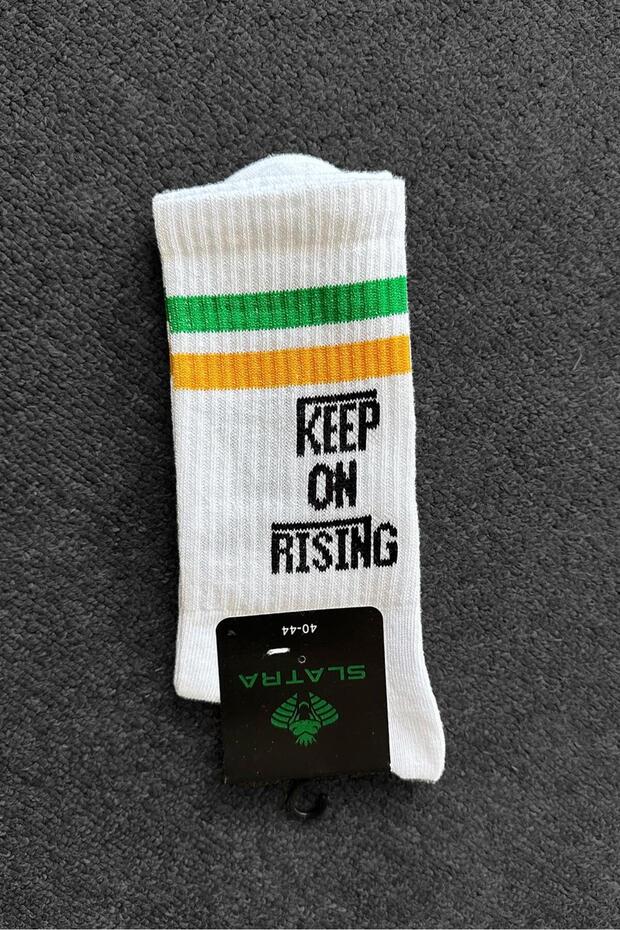 Beyaz Keep On Rising Çorap - 1