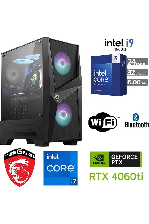 Ddr5 – Rtx 4060Tİ 16 GB – Intel I9 14900KF – 32GB Ddr5 6000 Mhz Ram – 1 Tb M.2 SSD – Sıvı Sogutma – - 1
