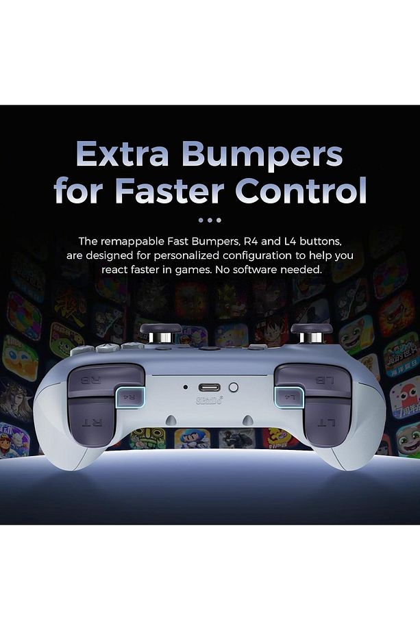Ultimate 2C Kablosuz 2.4G Oyun Kolu PC Android Hall Effect Joystick Blueberry Koyu Mavi - 2