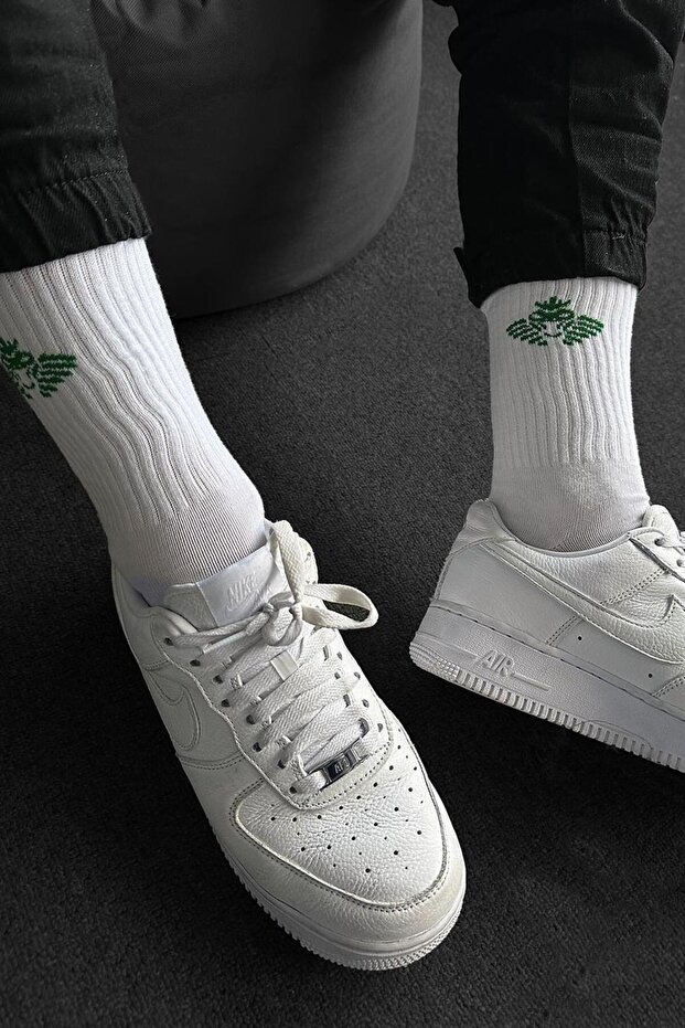 Beyaz Logo Baskılı Çorap - 2