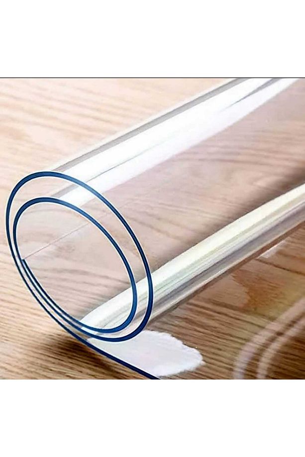 1.2 mm KALINLIK 70 cm en Şeffaf  Kalın PVS Masa Koruyucu Mika Masa Örtüsü - 2